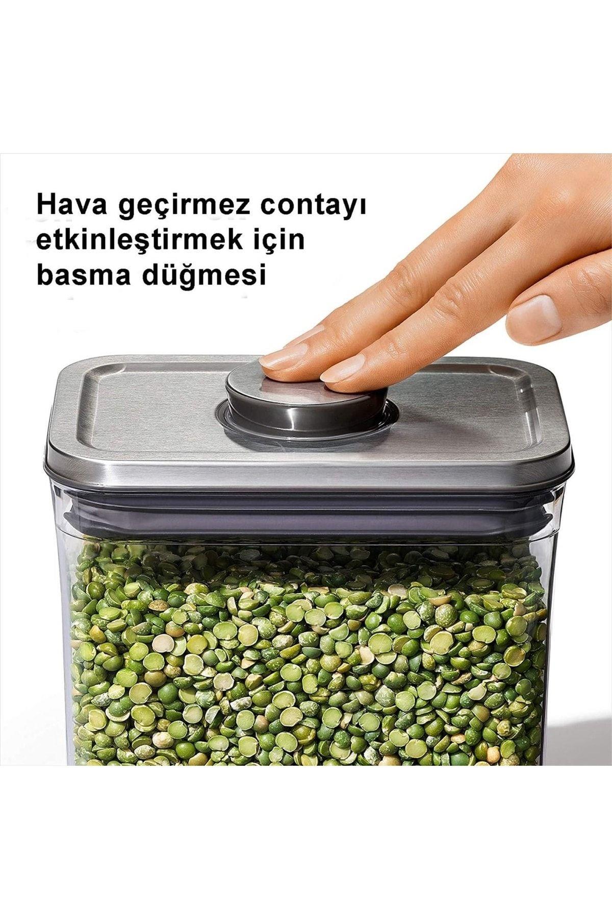 Çelik Büyük Kare Kısa 2,6 Litre Saklama Kabı