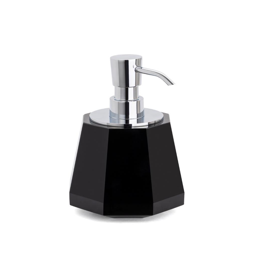 Cyrstal Bath Accessory Soap Dispenser Black|Chrome 150 ml | 148x120x120 mm