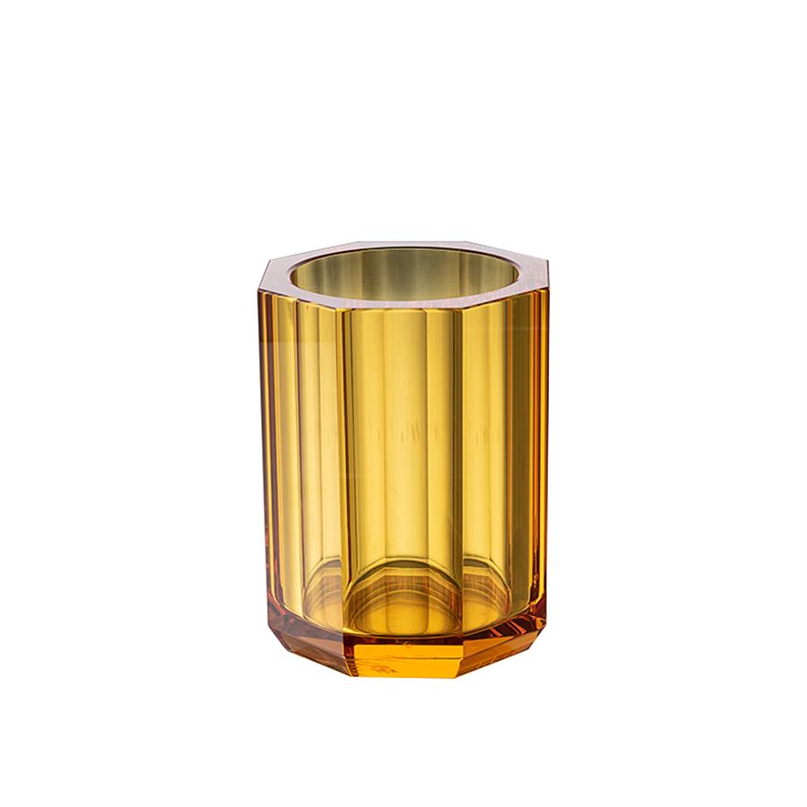 Cyrstal Bath Accessory Tooth Mug Amber