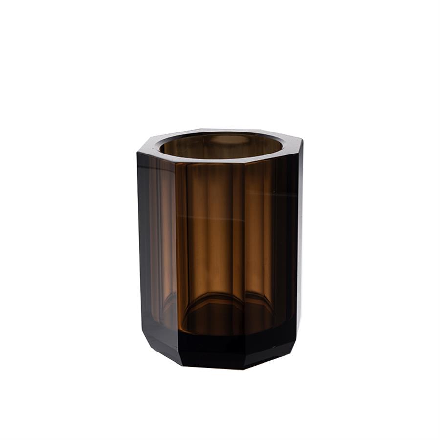 Cyrstal Bath Accessory Tooth Mug Brown