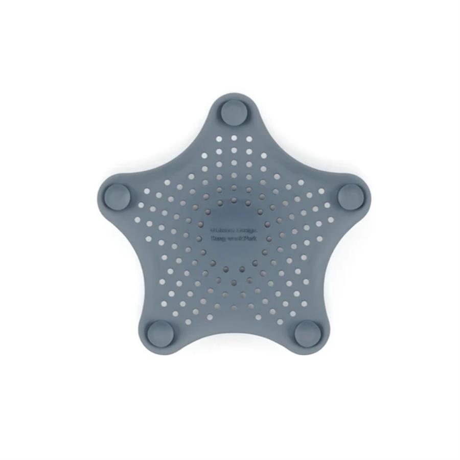 Denizyıldızı Saç Yakalayıcı/Banyo Gider Filtresi Gri Mavi Çap:15 cm