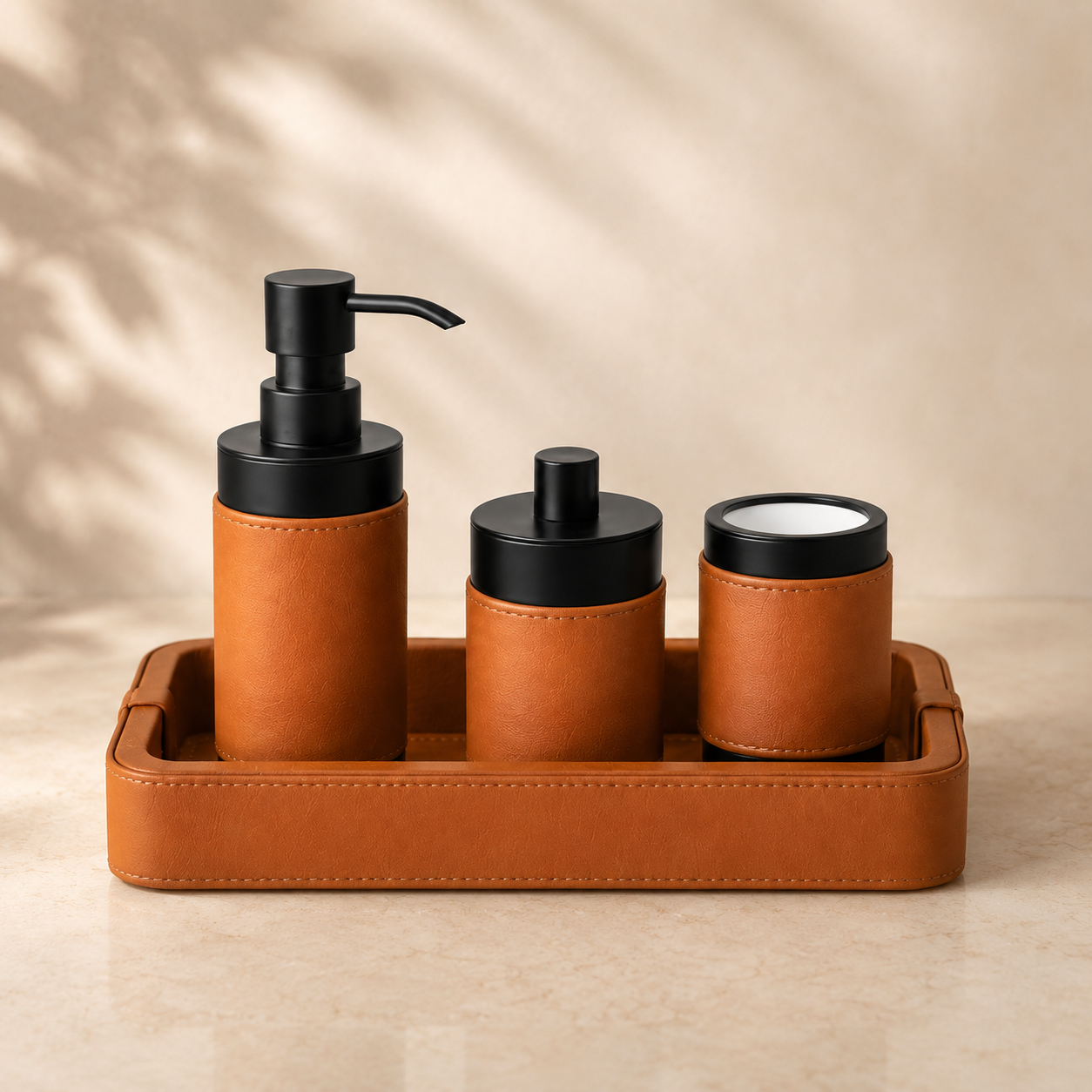 Deri Dikdörtgen Tepsi Terracotta