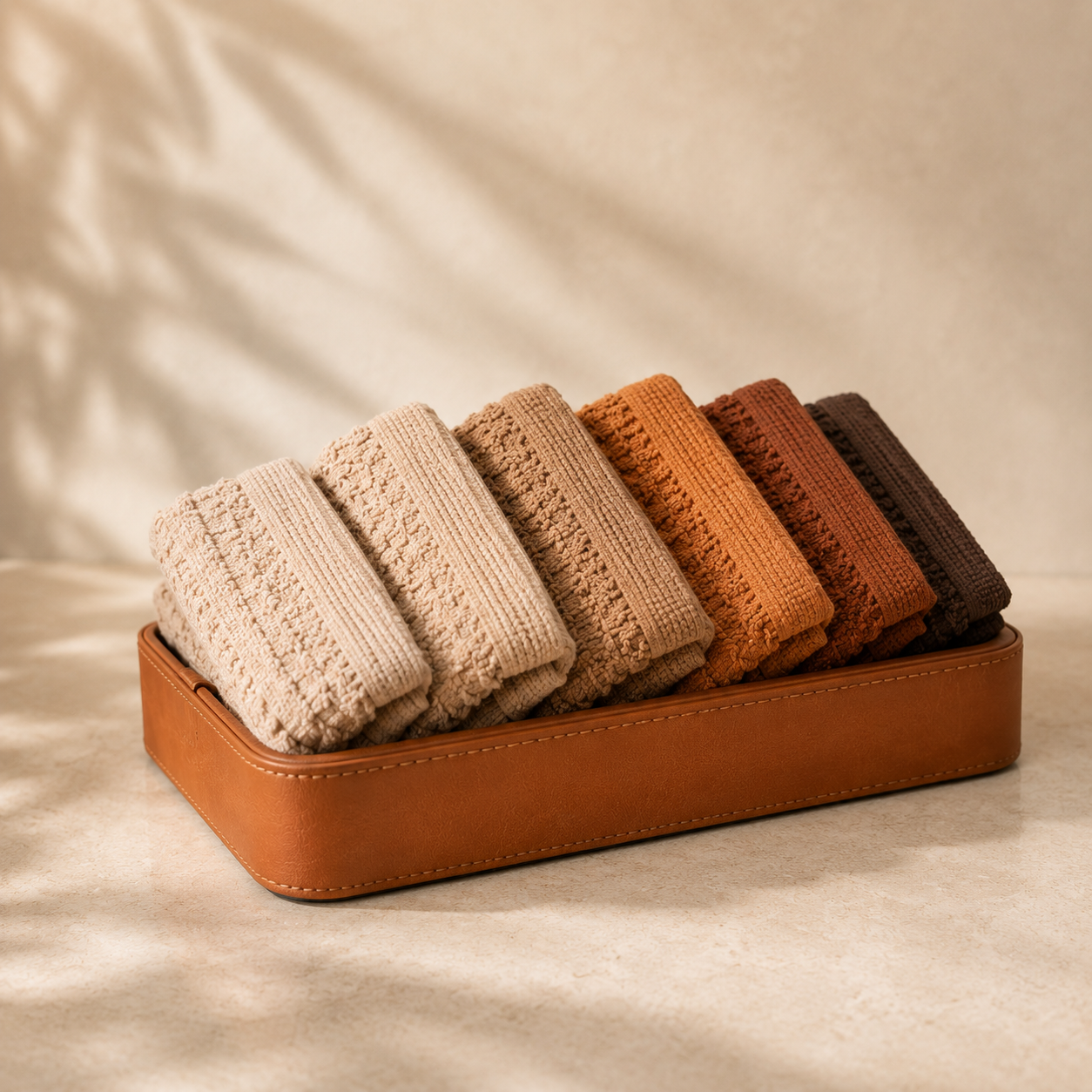 Deri Dikdörtgen Tepsi Terracotta