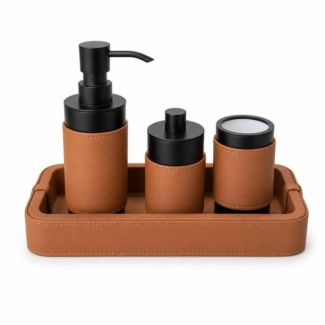 Deri Dikdörtgen Tepsi Terracotta