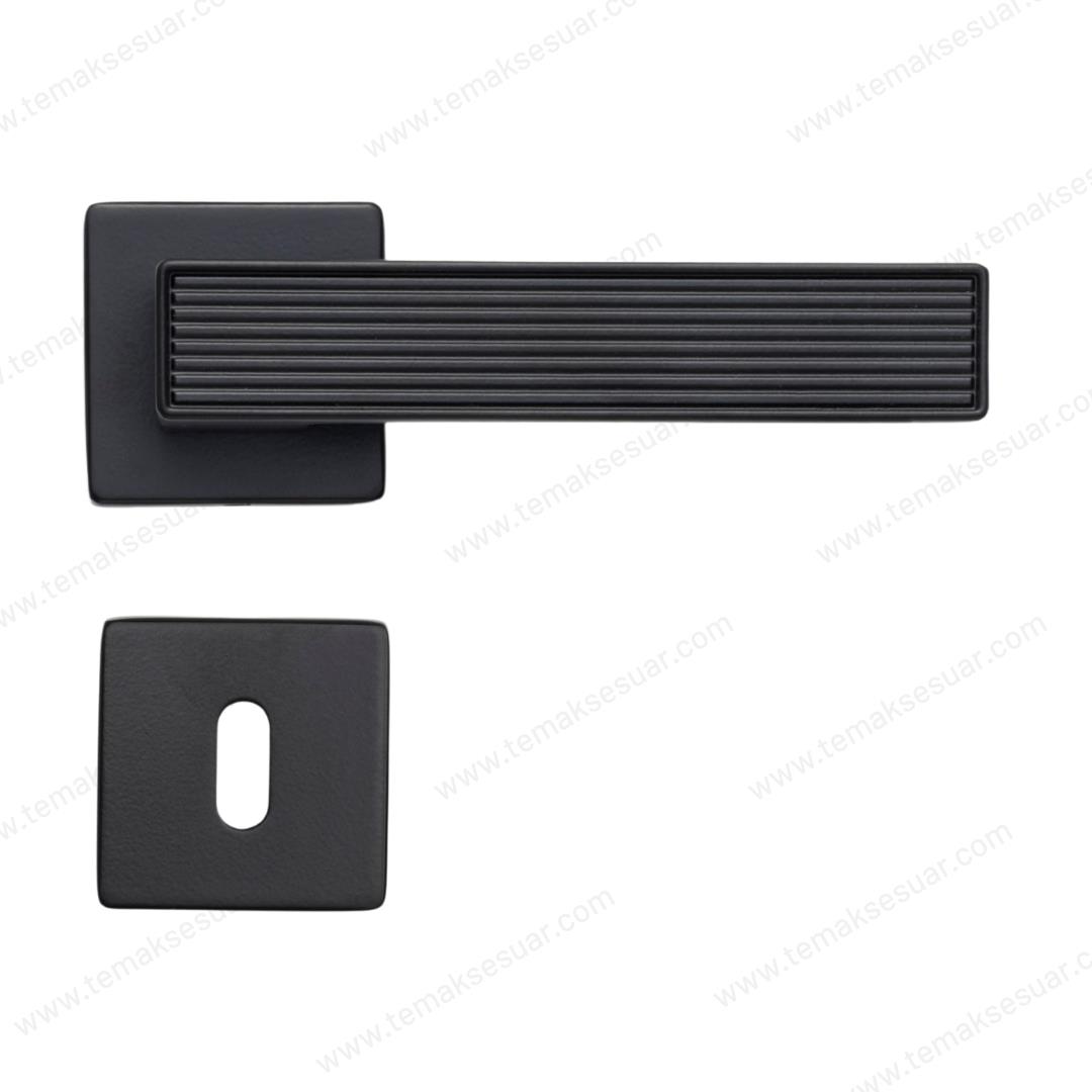 Dıa Rozetli Kapı Kolu Mat Siyah Renk