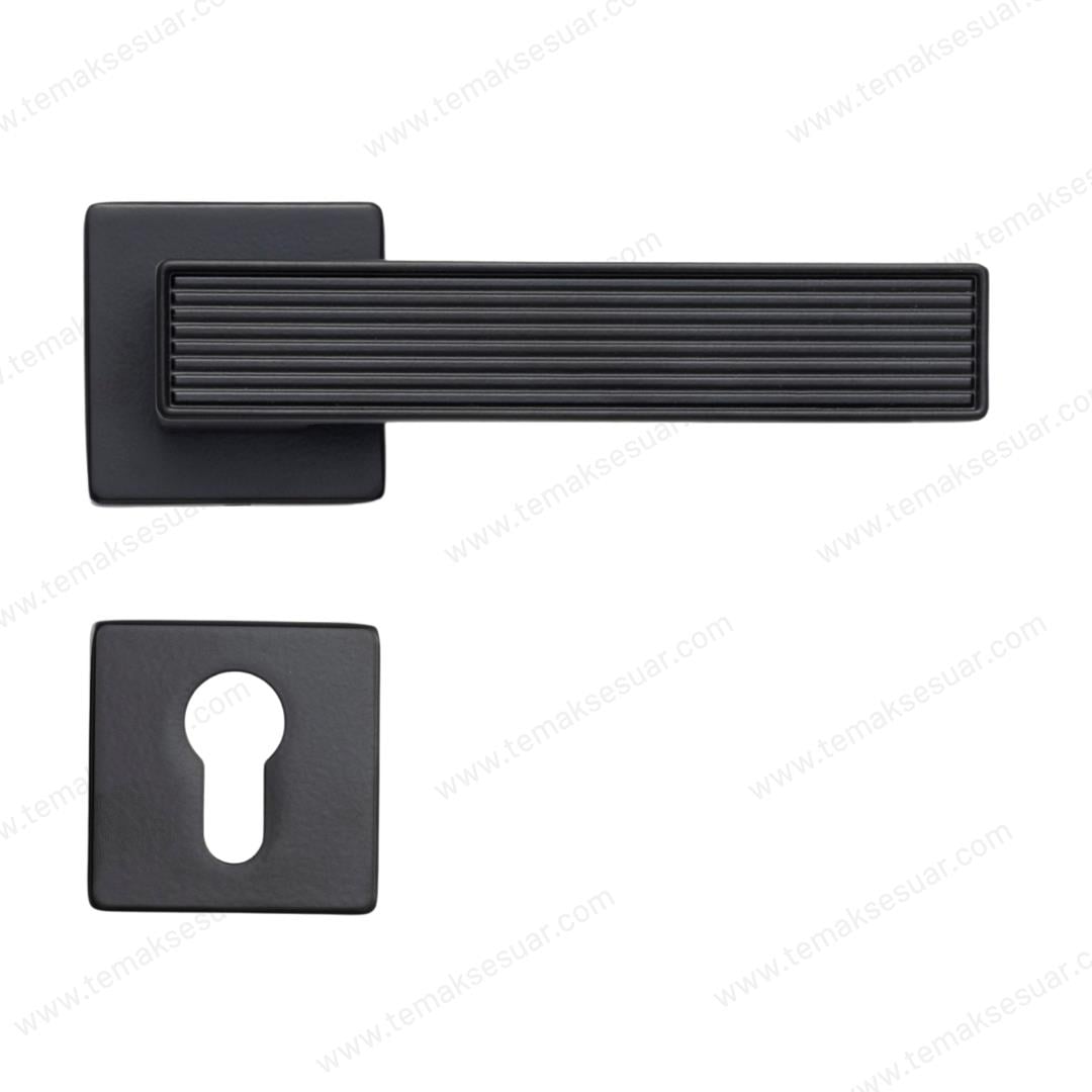 Dıa Rozetli Kapı Kolu Mat Siyah Renk