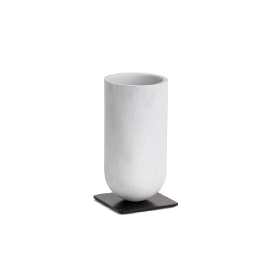 Reçine Tezgah Üstü Diş Fırçalığı Mermer Deseni|Siyah 143x75x75 mm