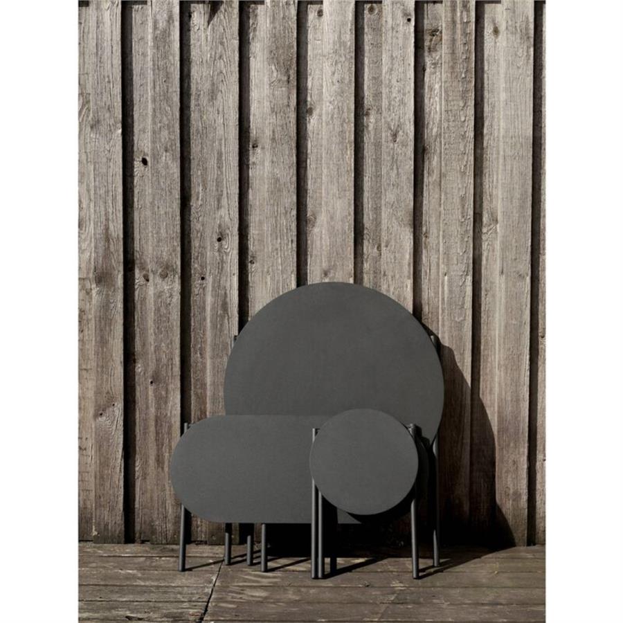 Disk Masası Siyah Çelik 72 cm - Çap 70 cm