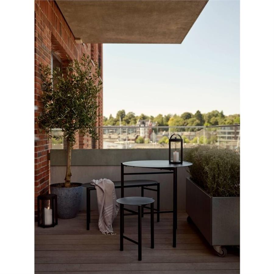 Disk Tabure Siyah Çelik 45 cm - Çap 33 cm