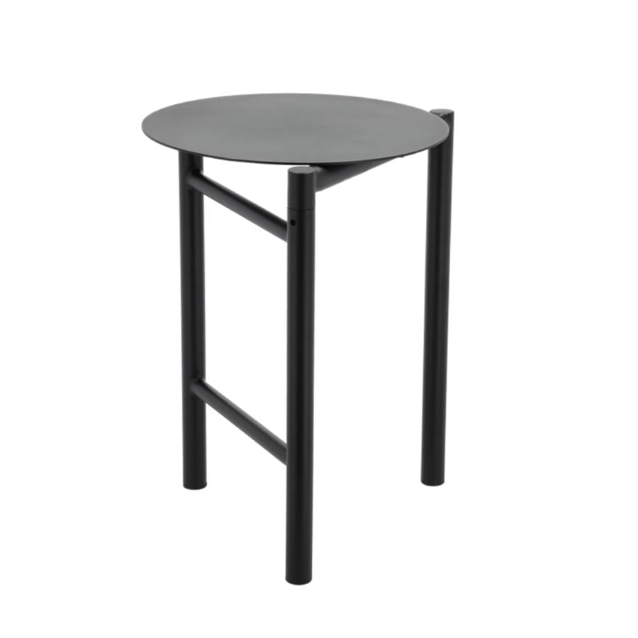 Disk Tabure Siyah Çelik 45 cm - Çap 33 cm