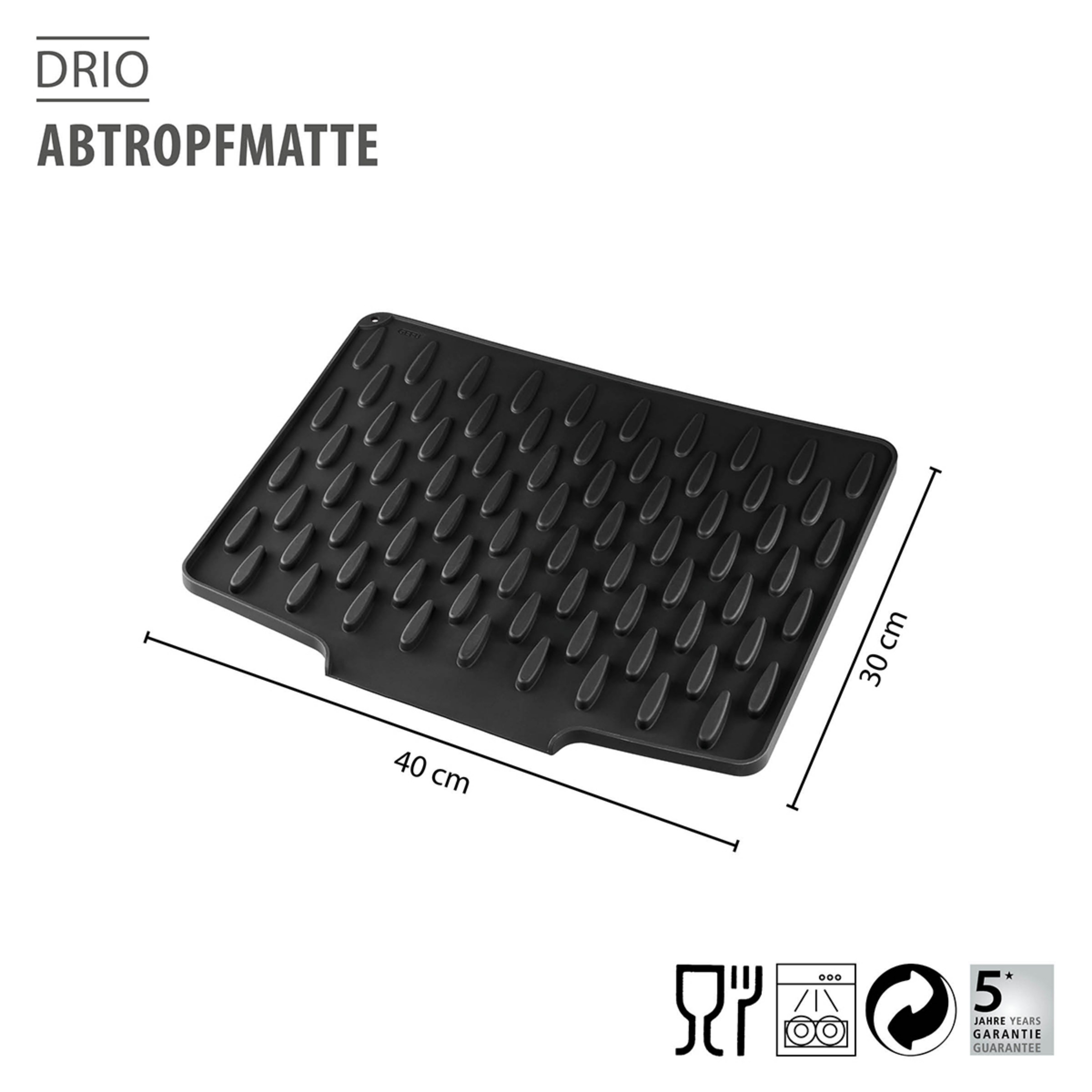 DRIO Drenaj Paspası, Kurutma Matı Siyah 40 cm