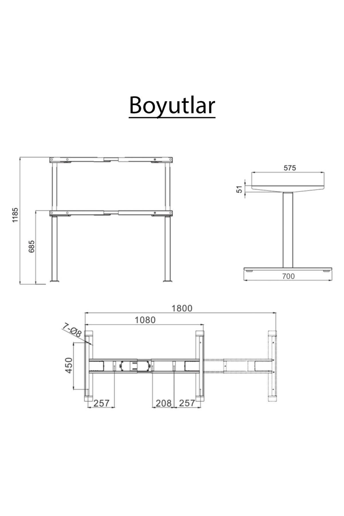 Elektrikli Yüksek Ayarlı Çalışma Masası Komple Set