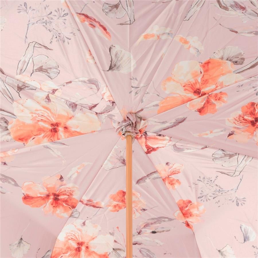Swarovski® Kristalli Fildişi ve Pembe Çiçekli Şemsiye 93 cm