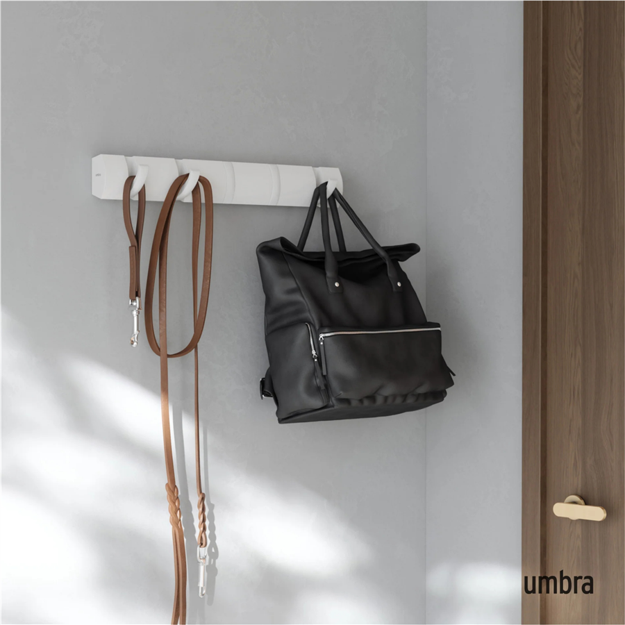 Flıp Duvara Monte Beyaz 5Li Askılık  51 cm