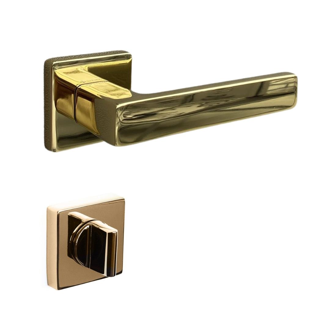 Fosıl Rozetli Kapı Kolu Takımı Gold Renk