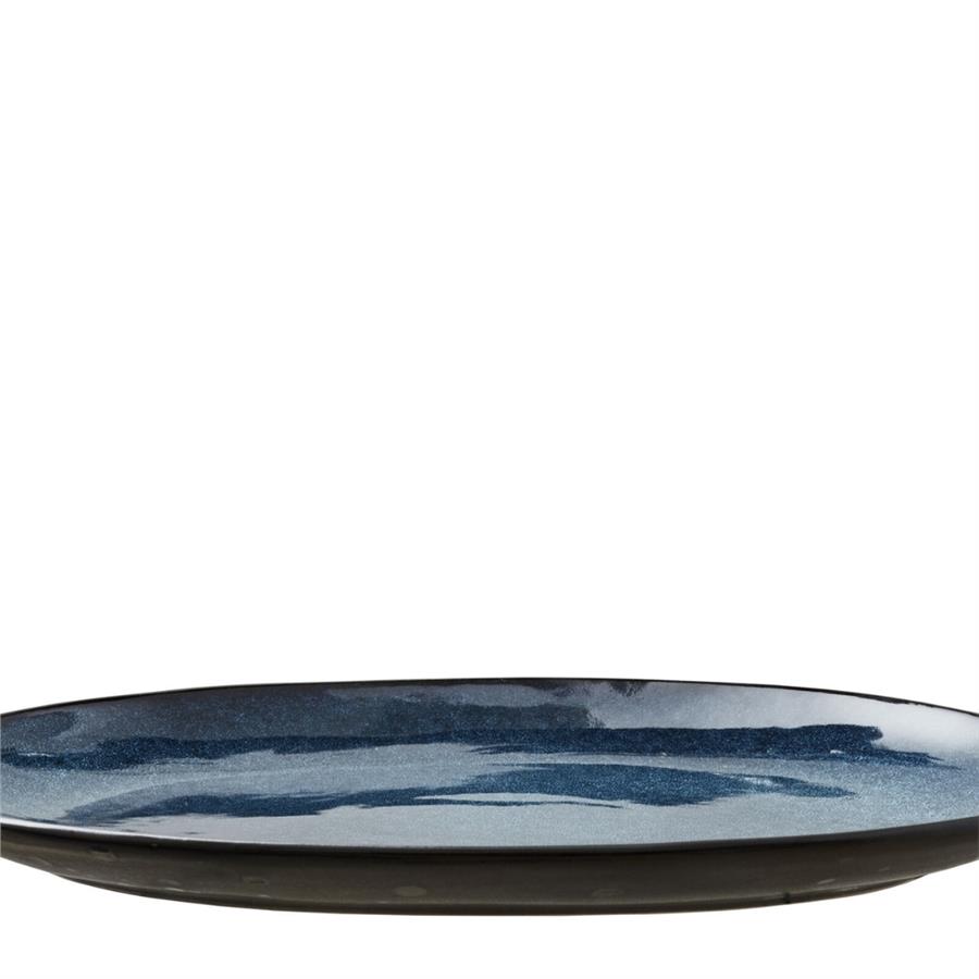 Gastro Seramik Oval Yemek Tabağı Siyah/Koyu Mavi 36 X 25 Cm