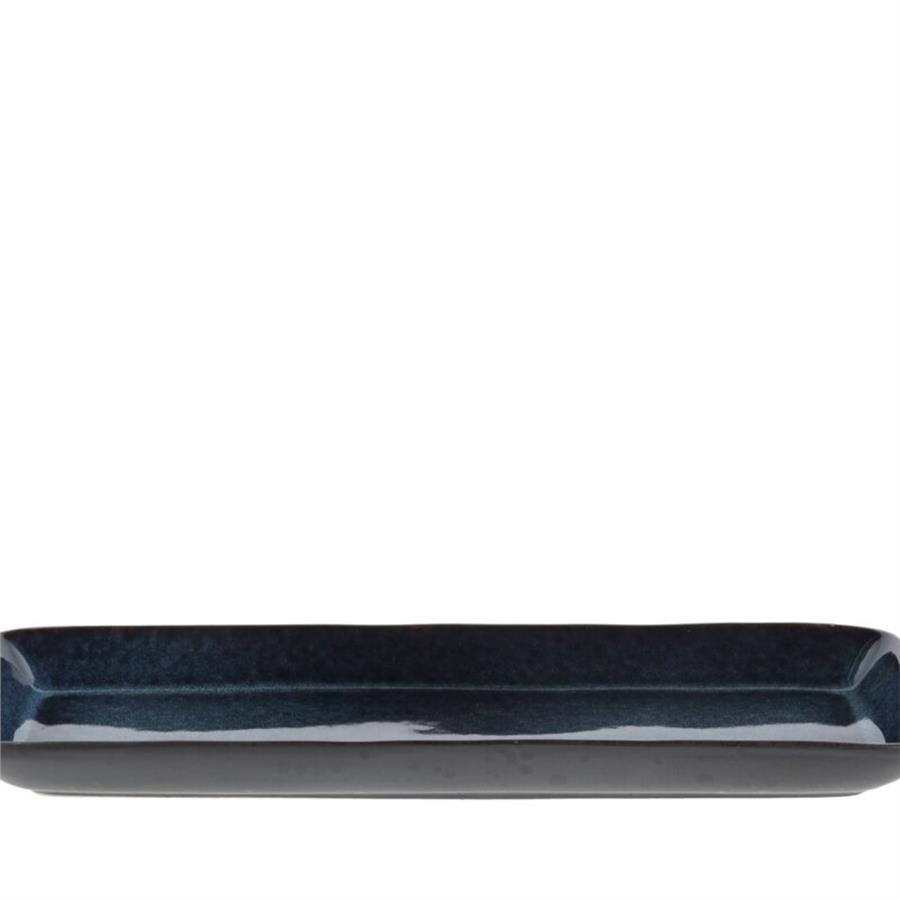 Gastro Servis Tabağı Dikdörtgen Siyah/Koyu Mavi 38 X 14 X 2 Cm