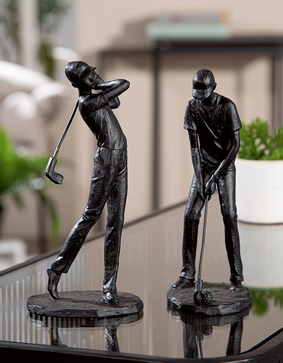 Gılde 2Li Dekoratif Golf Poli Siyah Büyük Boy L.7 cm W.10 cm H.21 cm - 2 Adet