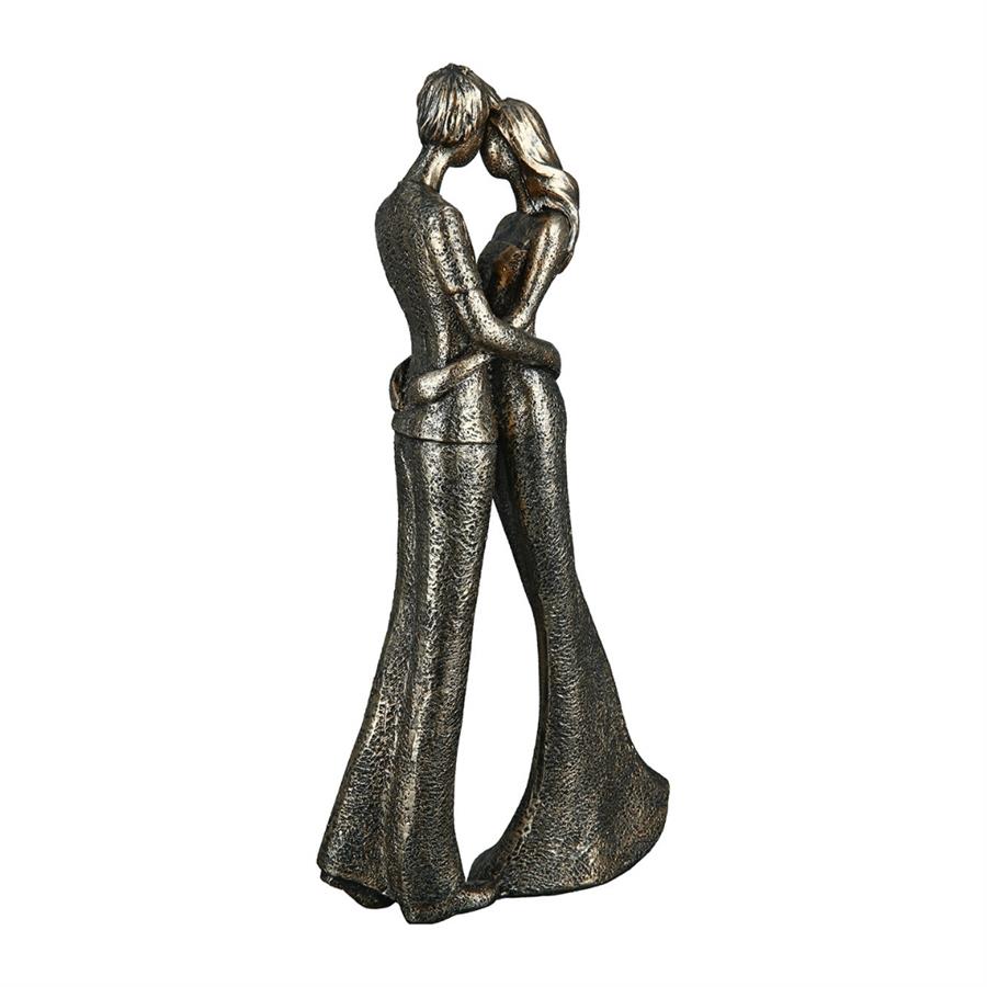 Gılde 2Li Figür Çift Sentetik Reçine Bronz Renkli L.5 cm G.13 cm Y.30 cm - 2 Adet