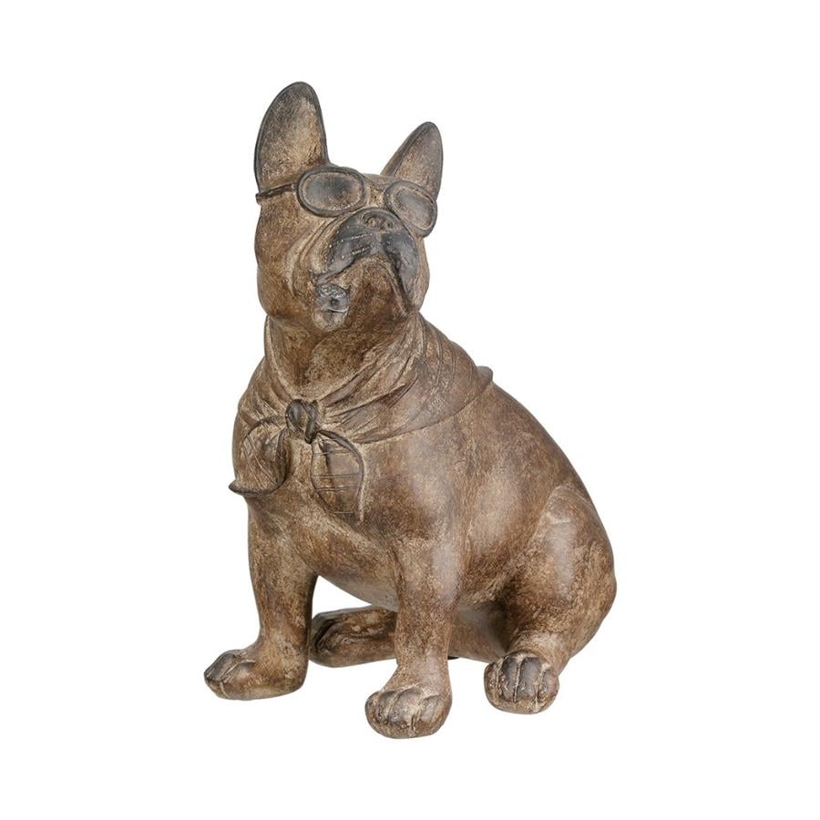 Gılde 2Li Figür Köpek Bulldog Poli Kahverengi L.21 cm W.14 cm H.24 cm
