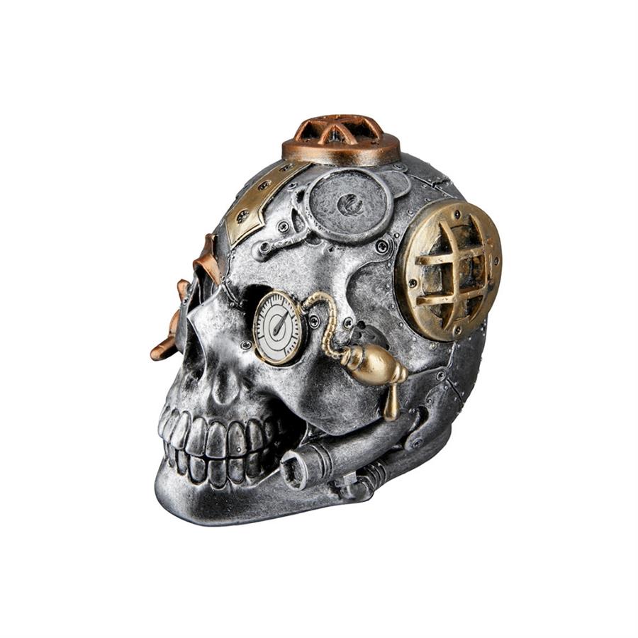 Gılde Dekoratif Obje Kafatası Sentetik Reçine Gümüş Renkli U.13 cm G.19 cm Y.15 cm