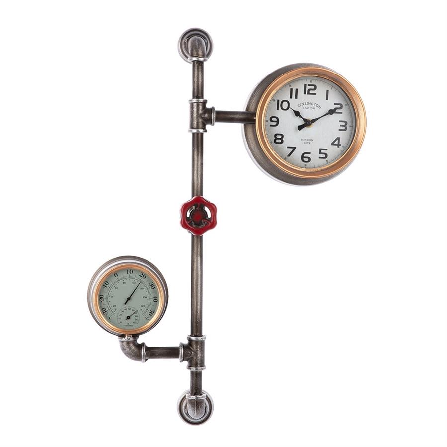 Gılde Duvar Saati Metal Gümüş Renkli U.9 cm G.42 cm Y.60 cm