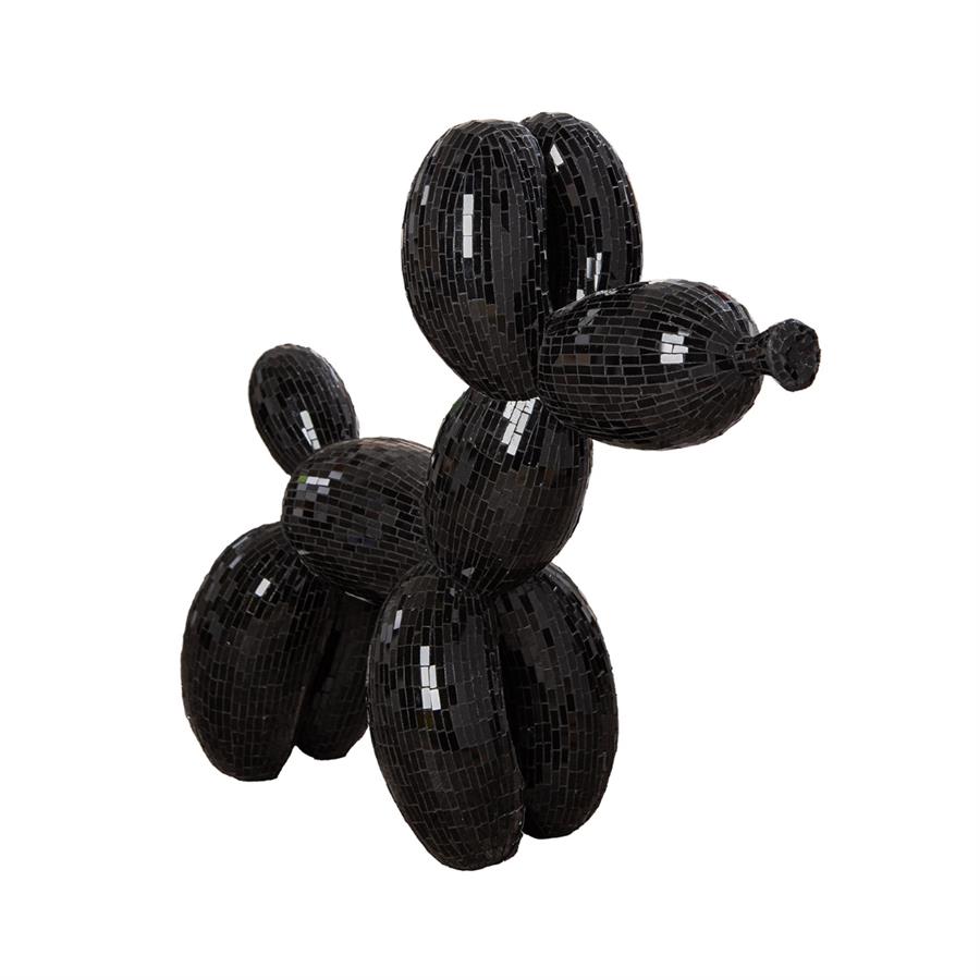 Gılde Figür Balon Köpek Ayna Camı Siyah L.24 cm W.65 cm H.61 cm