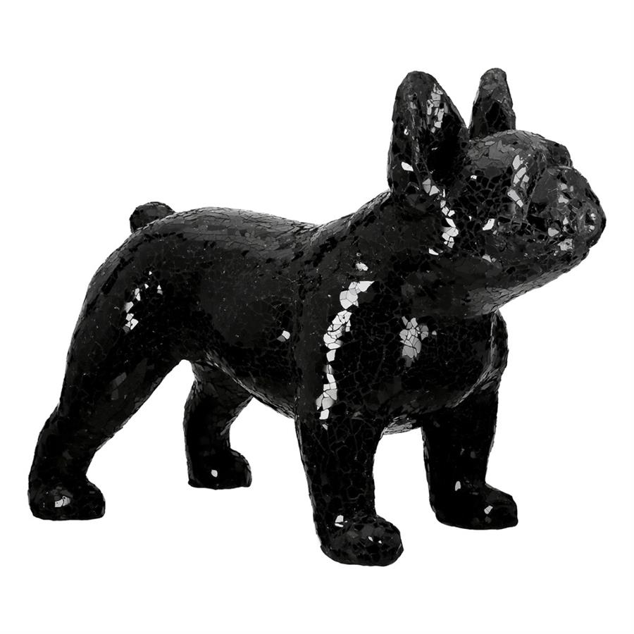 Gılde Figür Köpek Bulldog Kristal Cam Siyah L.23 cm W.48 cm H.38 cm