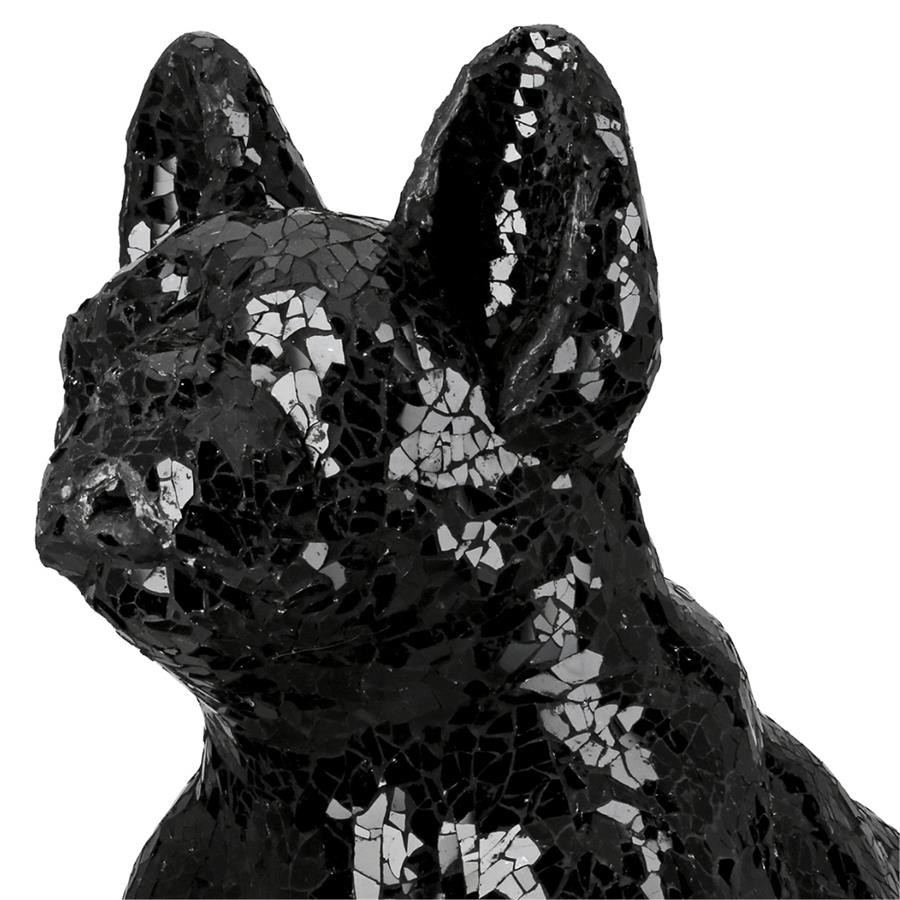 Gılde Figür Köpek Bulldog Kristal Cam Siyah L.24 cm W.40 cm H.38 cm