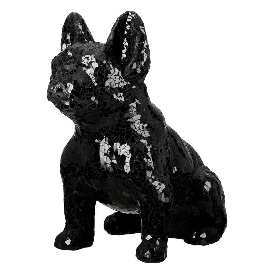Gılde Figür Köpek Bulldog Kristal Cam Siyah L.24 cm W.40 cm H.38 cm