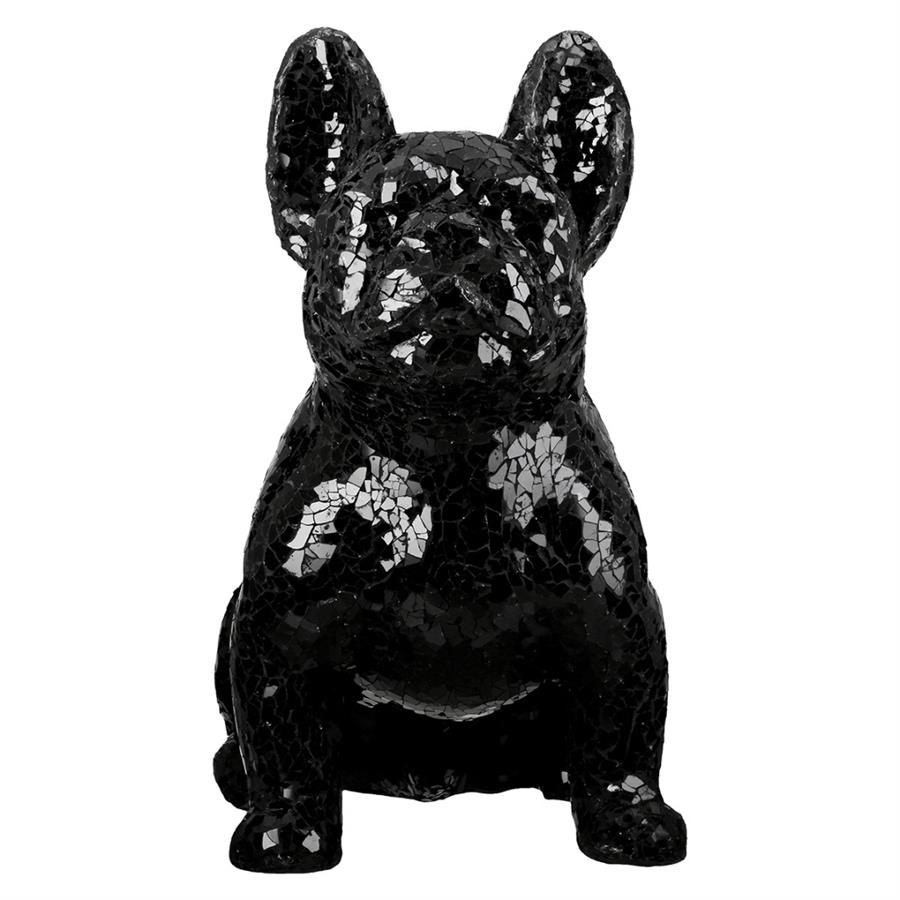 Gılde Figür Köpek Bulldog Kristal Cam Siyah L.24 cm W.40 cm H.38 cm