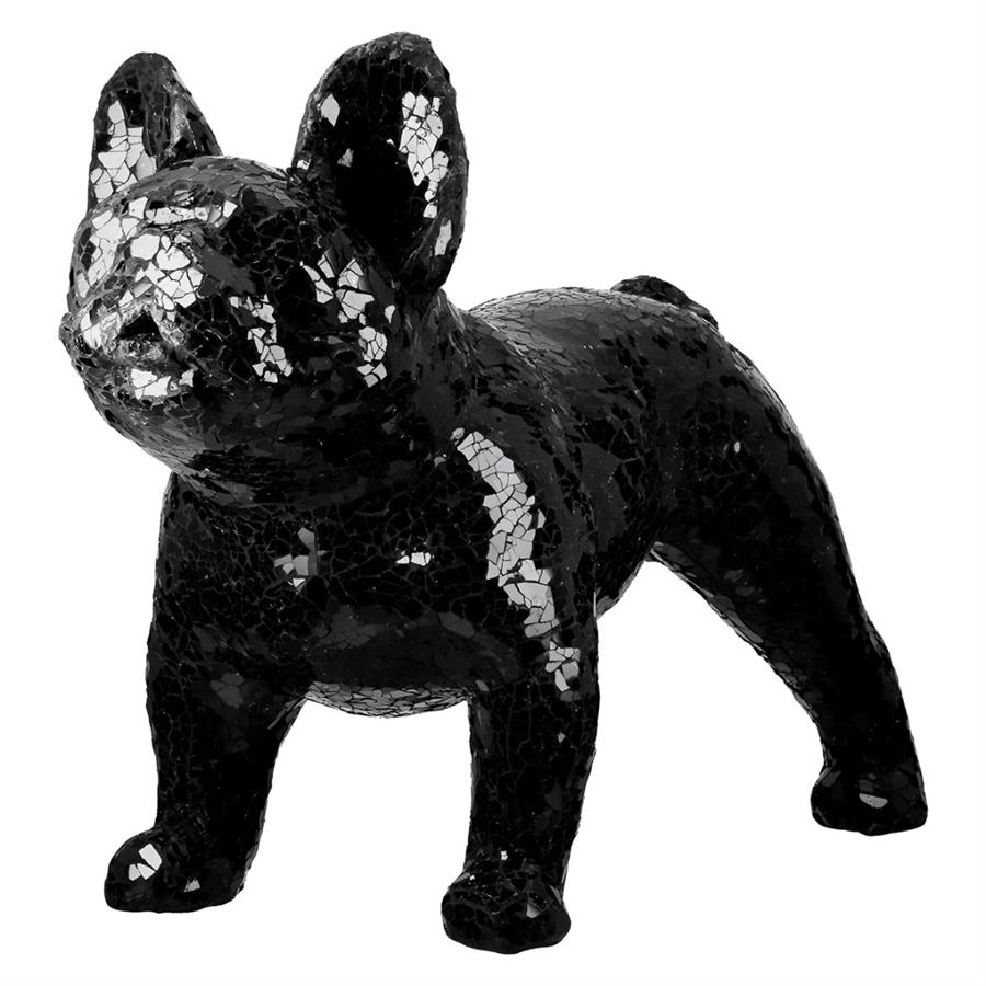 Gılde Figür Köpek Bulldog Kristal Cam Siyah L.23 cm W.48 cm H.38 cm