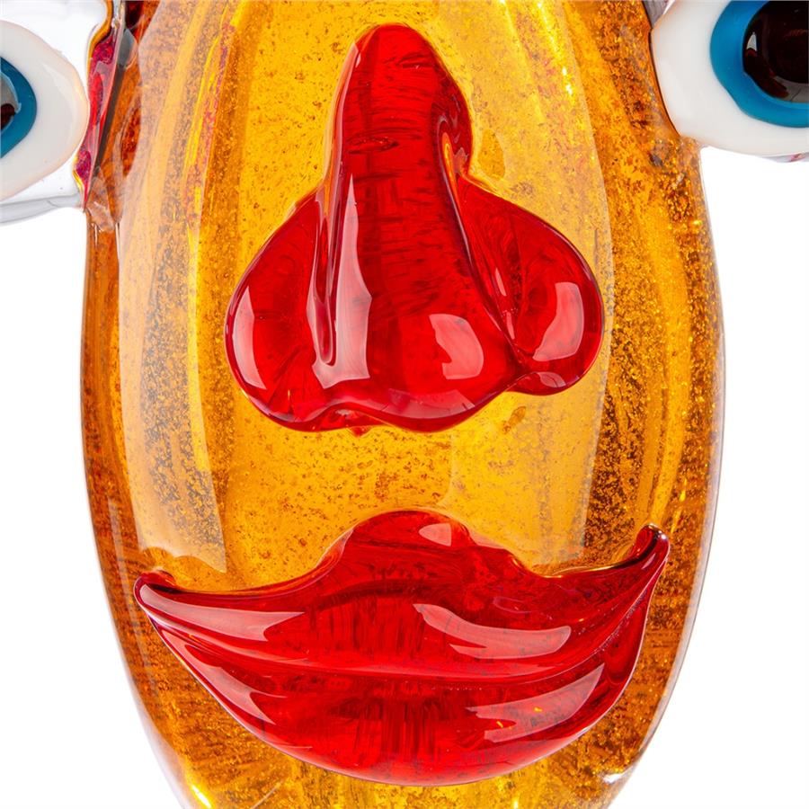 Gılde Glassart Dekoratif Obje Baş Cam Kahverengi L.10 cm W.15 cm H.24 cm