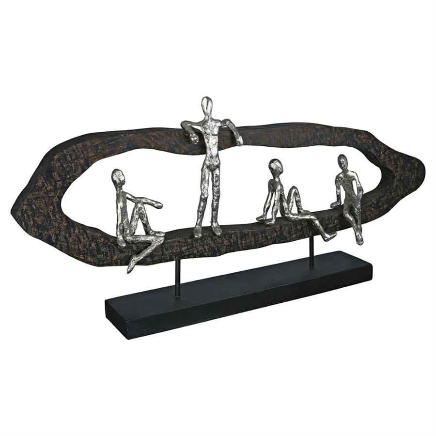 Gılde Heykel Grup Mango Ağacı Siyah Gümüş Renkli L.10 cm W.75 cm H.35 cm