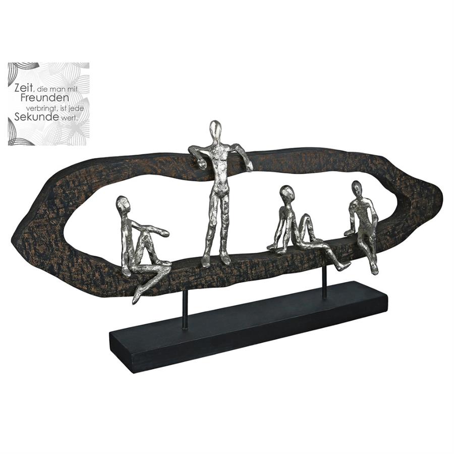 Gılde Heykel Grup Mango Ağacı Siyah Gümüş Renkli L.10 cm W.75 cm H.35 cm