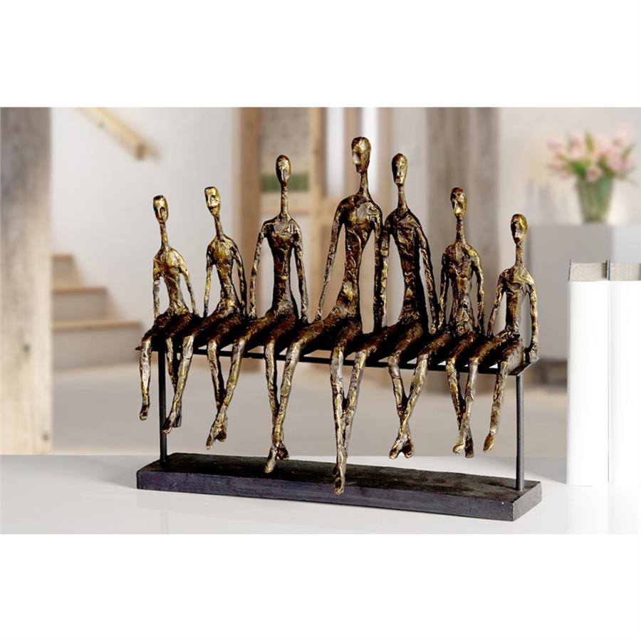 Gılde Heykel Grup Metal Bronz Renkli L.11 cm W.40 cm H.35 cm