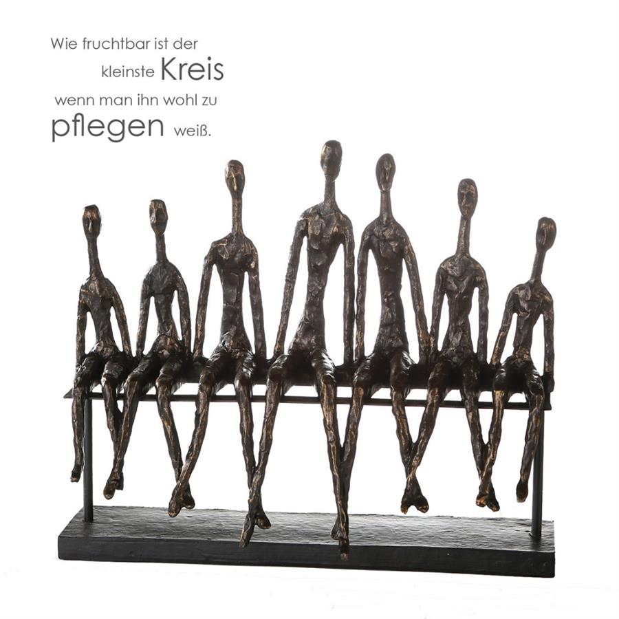 Gılde Heykel Grup Metal Bronz Renkli L.11 cm W.40 cm H.35 cm
