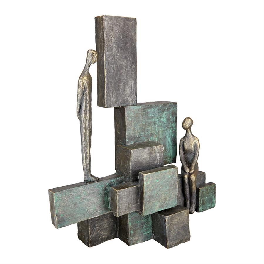 Gılde Heykel İnsan Motifi Sentetik Reçine Bronz Renkli L.10 cm W.30 cm H.24 cm