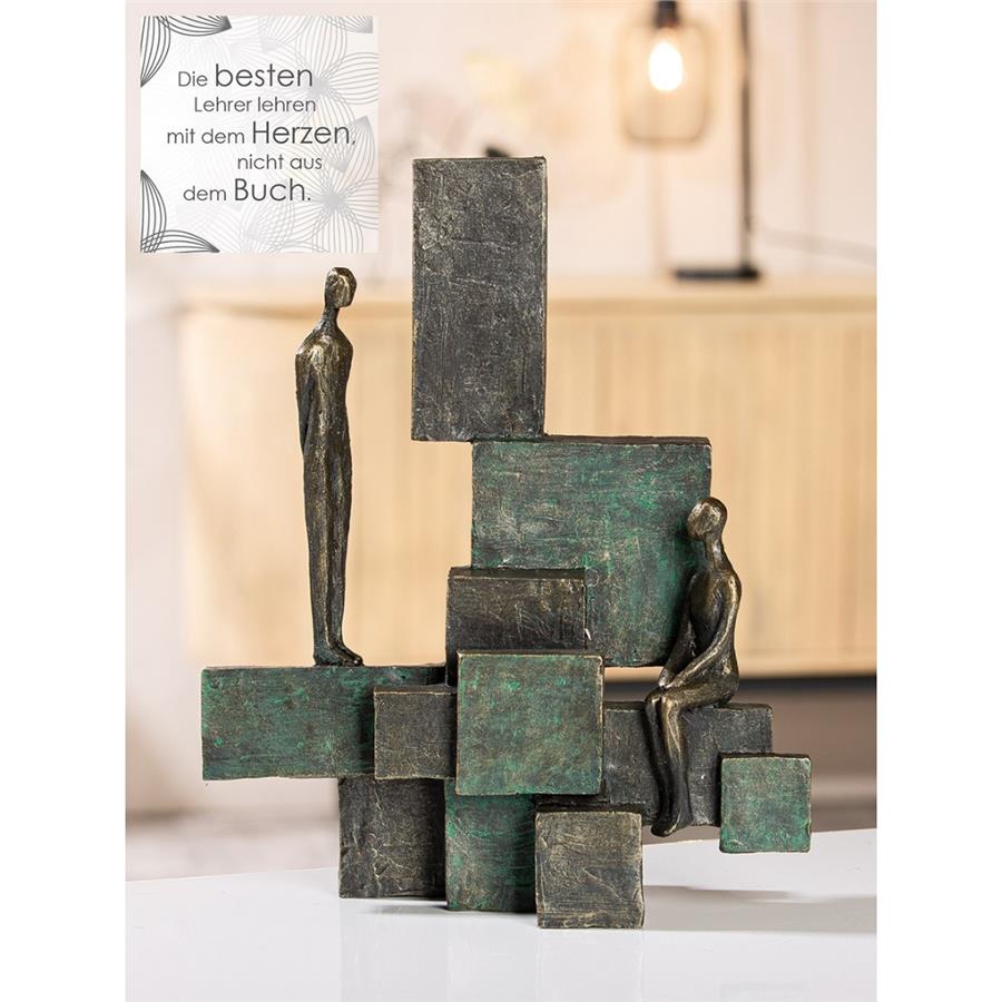 Gılde Heykel İnsan Motifi Sentetik Reçine Bronz Renkli L.10 cm W.30 cm H.24 cm