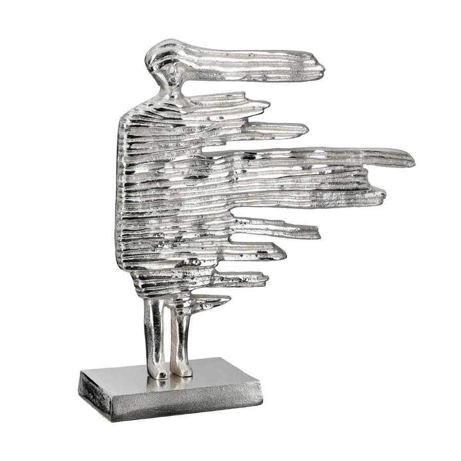 Gılde Heykel Kadın Motifi Alüminyum Gümüş Renklil.11 cm W.36 cm H.38 cm