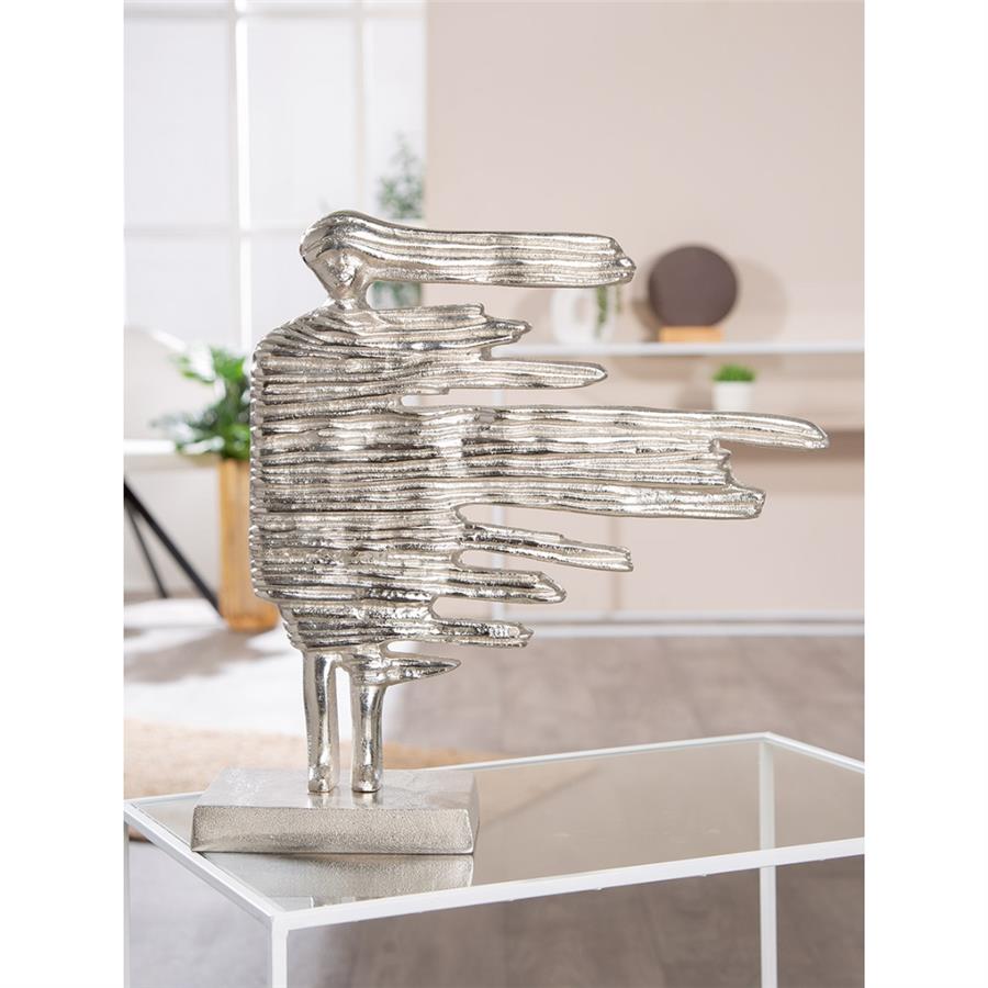 Gılde Heykel Kadın Motifi Alüminyum Gümüş Renkli L.10 cm W.27 cm H.27 cm