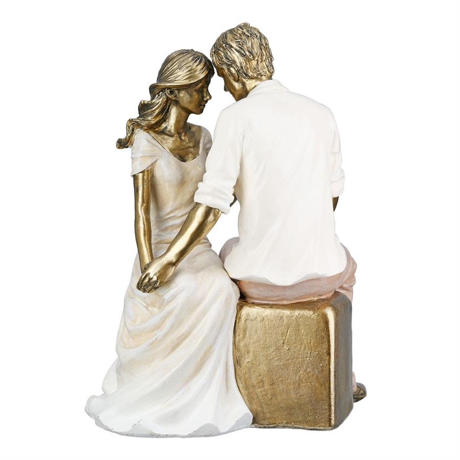 Gılde Şekil Çift Poli Krem Altın Rengi L.11 cm G.13 cm Y.18 cm