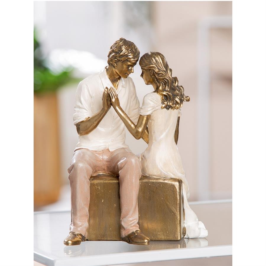 Gılde Şekil Çift Poli Krem Altın Rengi L.11 cm G.13 cm Y.18 cm
