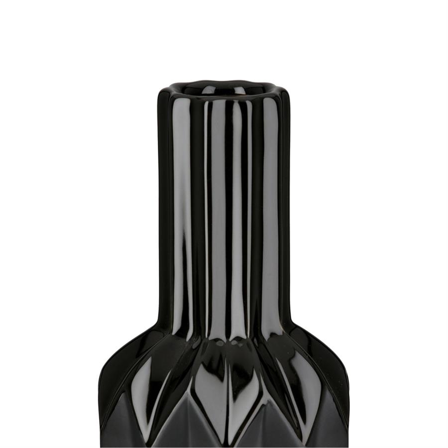 Gılde Şişe Vazo Konik Seramik Siyah H.48 cm D.13 cm