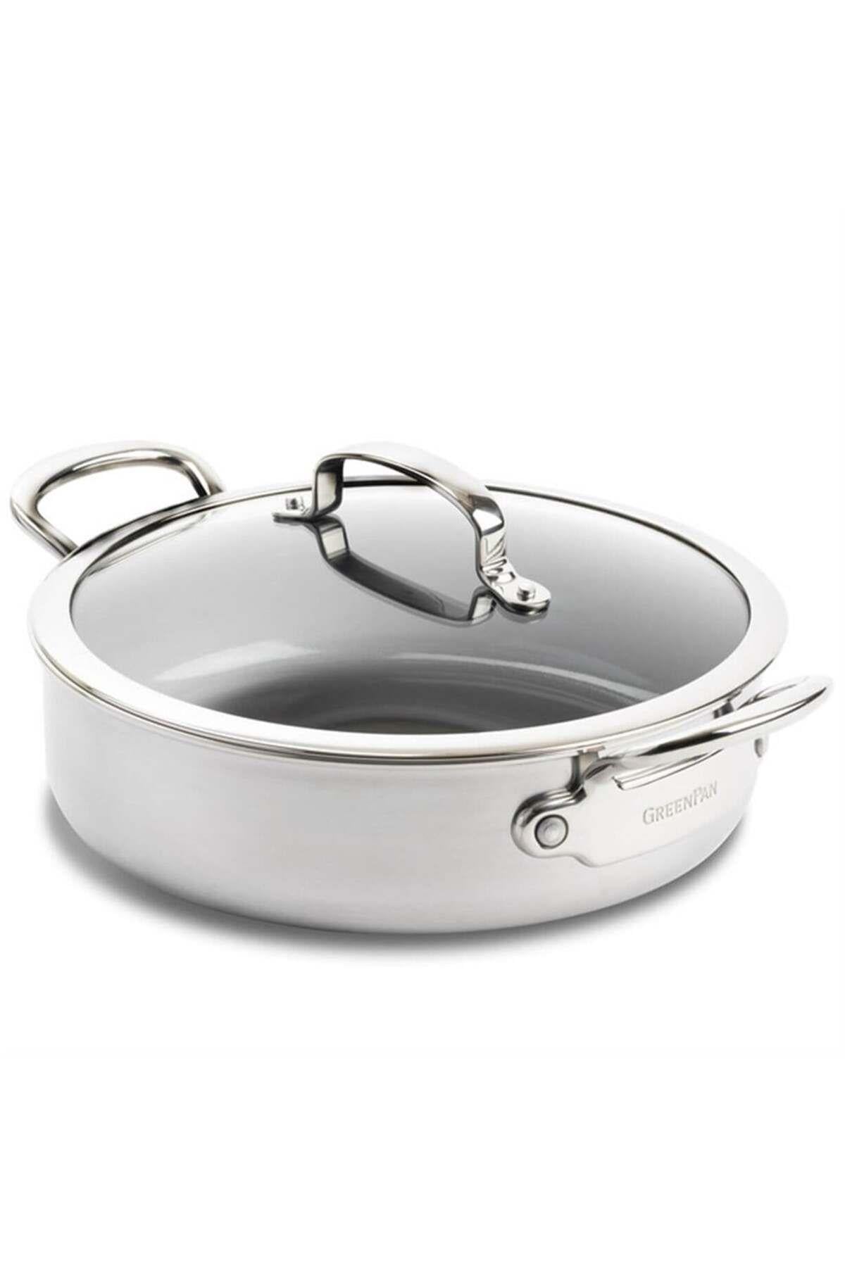 Greenpan Thermolon Yüzeyli Çelik Tencere Premıere 26 Cm Basık Tencere 3,8 Lt