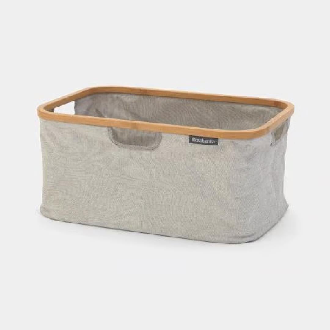 Grey Katlanabilir Dikdörtgen Kumaş Çamaşır Sepeti 40 L