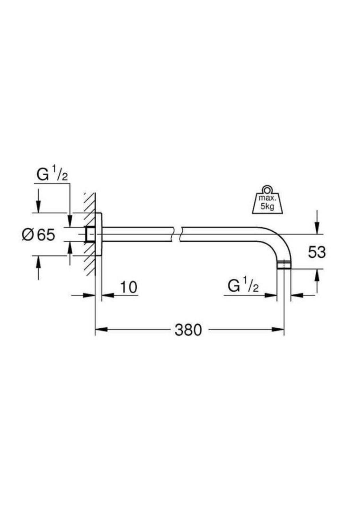 Grohe Rainshower® Tepe Duşu Dirseği Duvardan 380 Mm