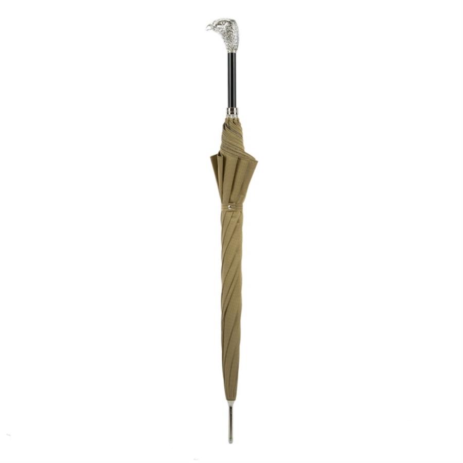 Gümüş Kartal Figürlü Reçine Saplı Unisex Otomatik Şemsiye 95 cm