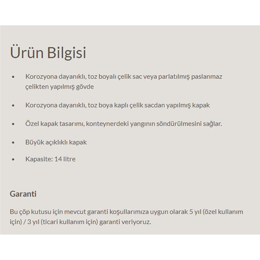 Hailo  14 Lt Siyah Çöp Kovası