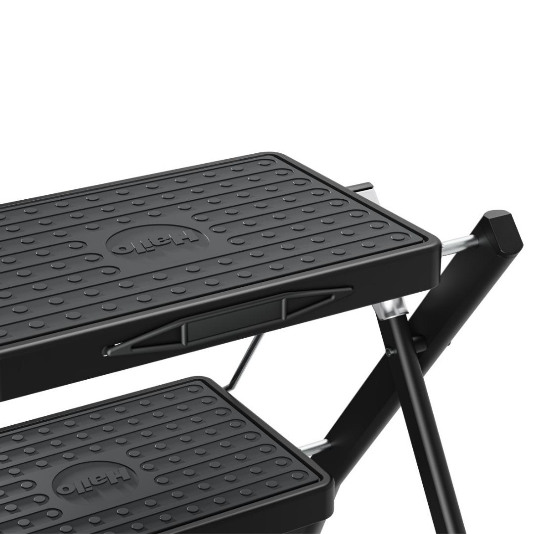 Hailo MK61 StandartLine Çelik 2 Basamaklı Katlanabilir Merdiven Siyah Renk 
